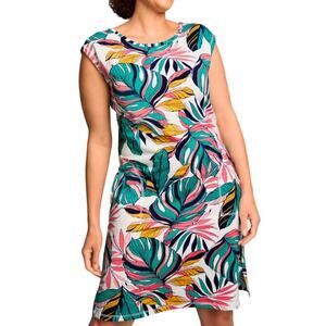 Talbots Cozy Crush Cross Back Dress Tropical Size Medium